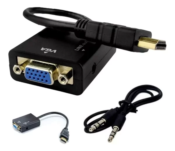 Cabo Conversor HDMI para VGA Pc Xbox Monitor com Saída de Áudio - Image 5