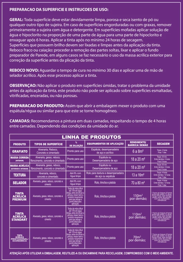 Tinta Acrílica Fosca 2ª Linha 18l - Imagem 2